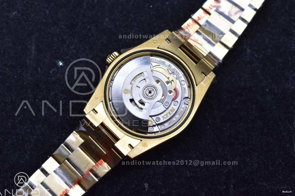 Best QF Dial with YG Gold on President Edition Steel Roman Mark (Gain V5 Bracelet vr3255 36 Weight) DayDate 904L 0224